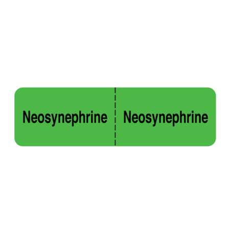 NEVS IV Drug Line Label-Neosynephrine/Neosynephrine 7/8"x3" Flr Green w/Blk N-2460